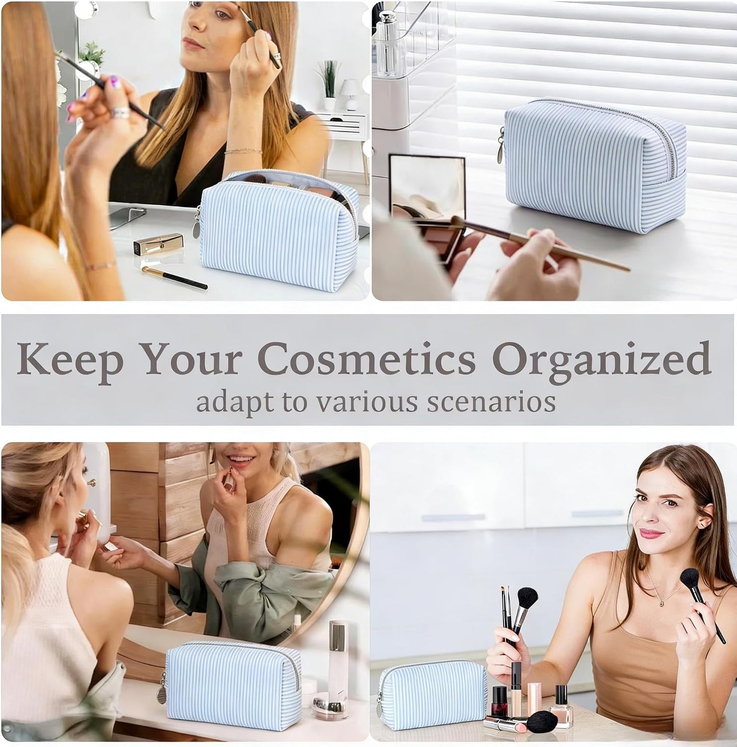 2 bolsas maquillaje viaje mujer organizadora cosméticos