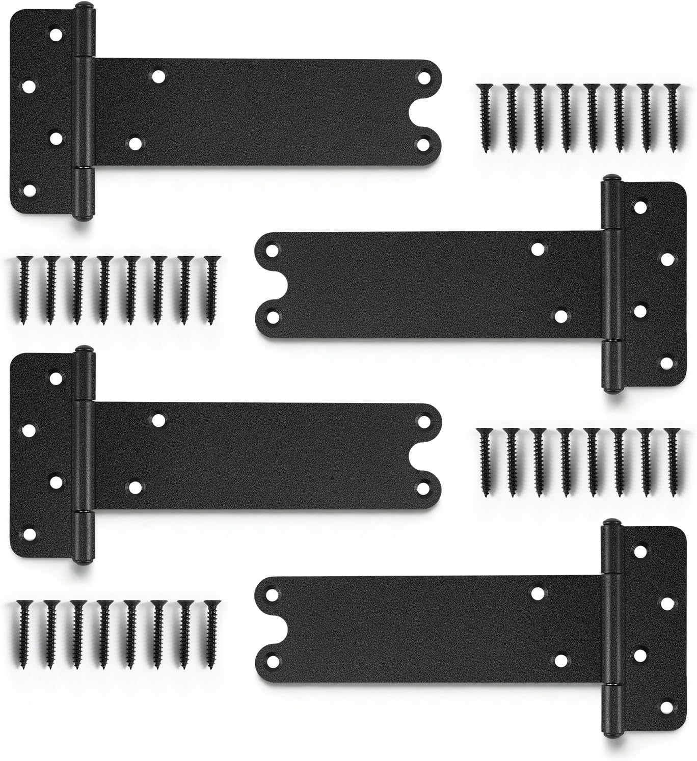 Bisagras puerta 8pulg carga 300lb pack 4 negras mate