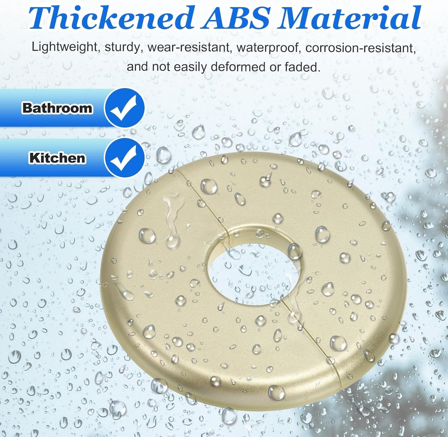 Brida dividida autoadhesiva ABS para tubería 0.925pulg color dorado
