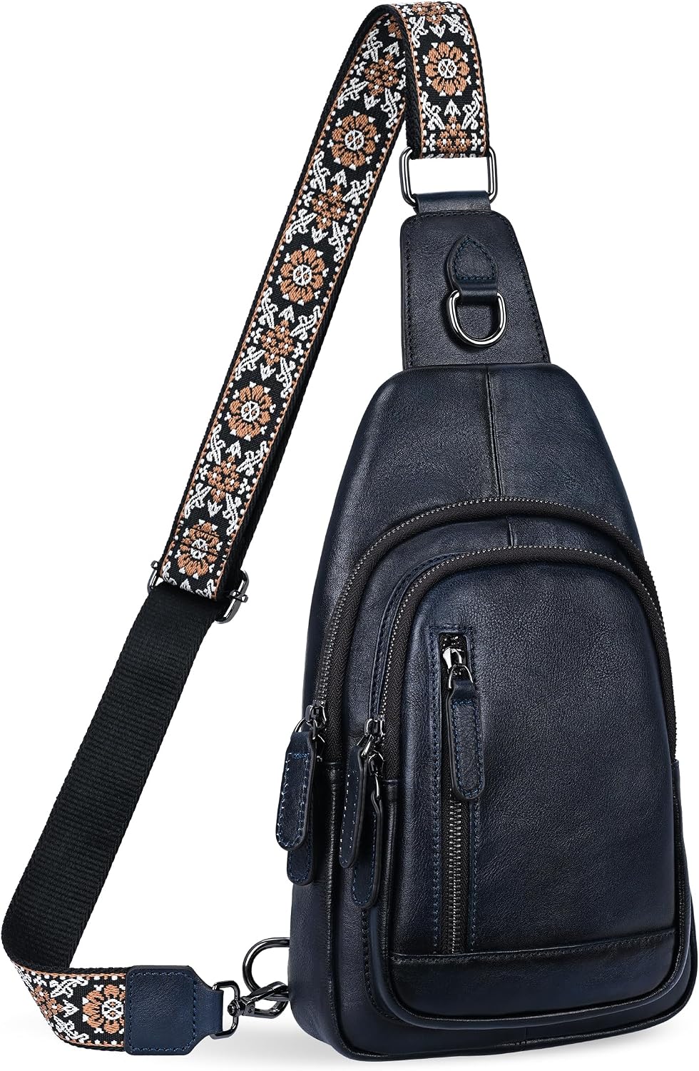 Bolso bandolera cuero mujer con bolsillos riñonera viaje