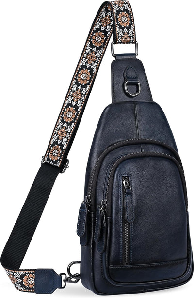 Bolso bandolera cuero mujer con bolsillos riñonera viaje