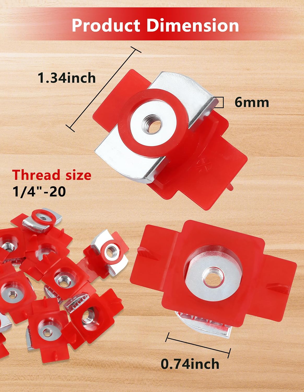 10 Tuercas Unistrut 1/4"-20 para Canal 1-5/8 Pulg