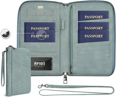 Cartera pasaporte RFID con correa muñeca y cuello