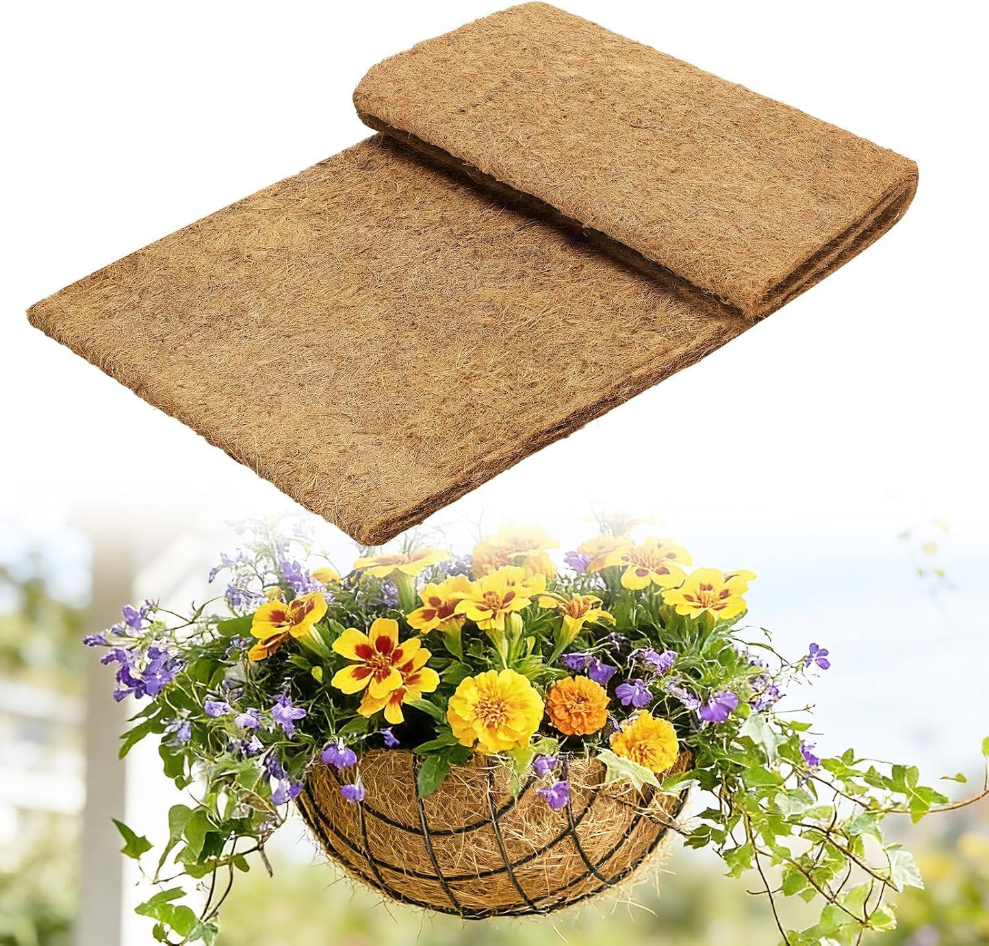 Forro fibra coco 16x40pulg para maceteros jardín