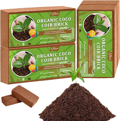 4 Pzas Ladrillos Fibra Coco Orgánica Sustrato Natural Bajo EC pH