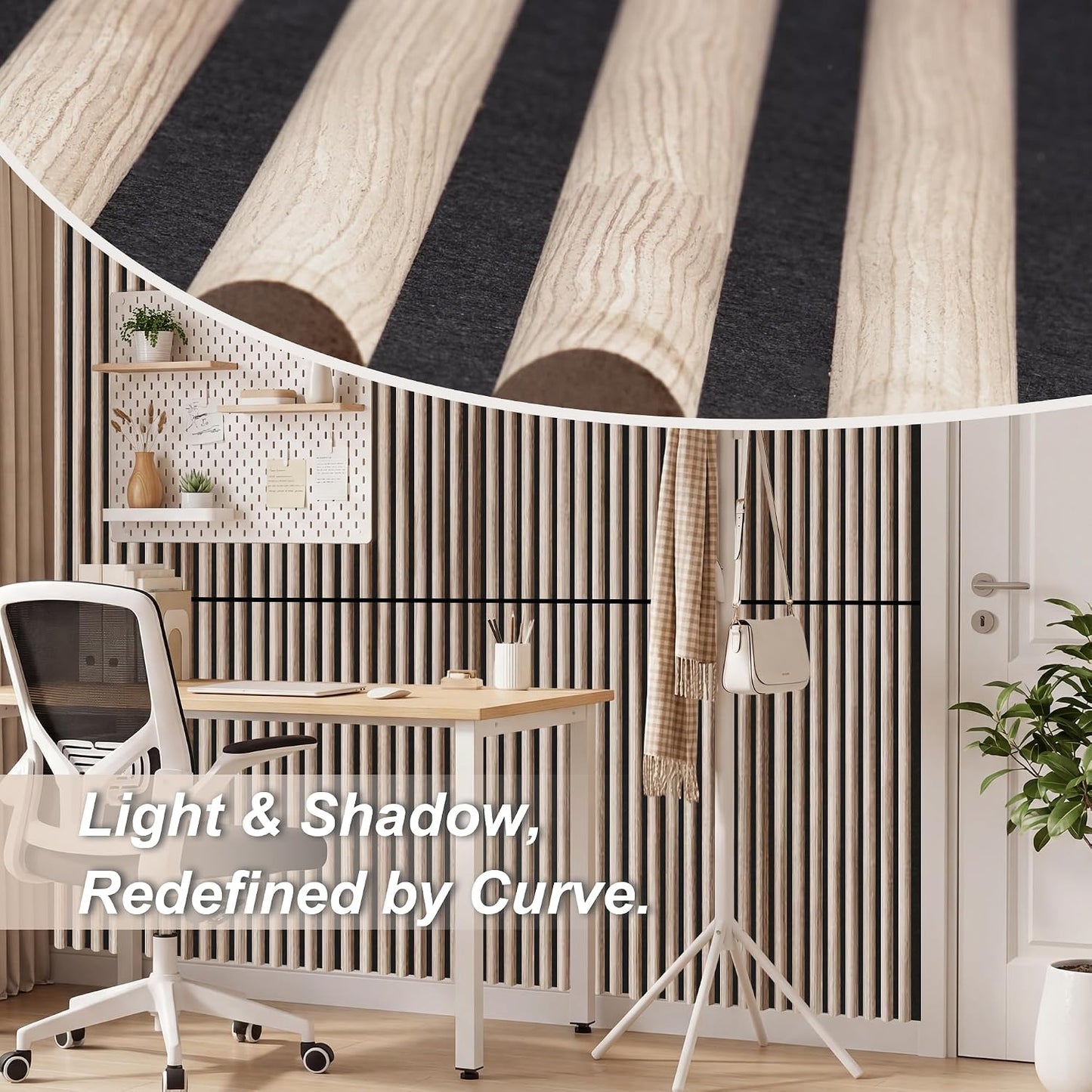 Paneles listones madera 47x23pulg set 6