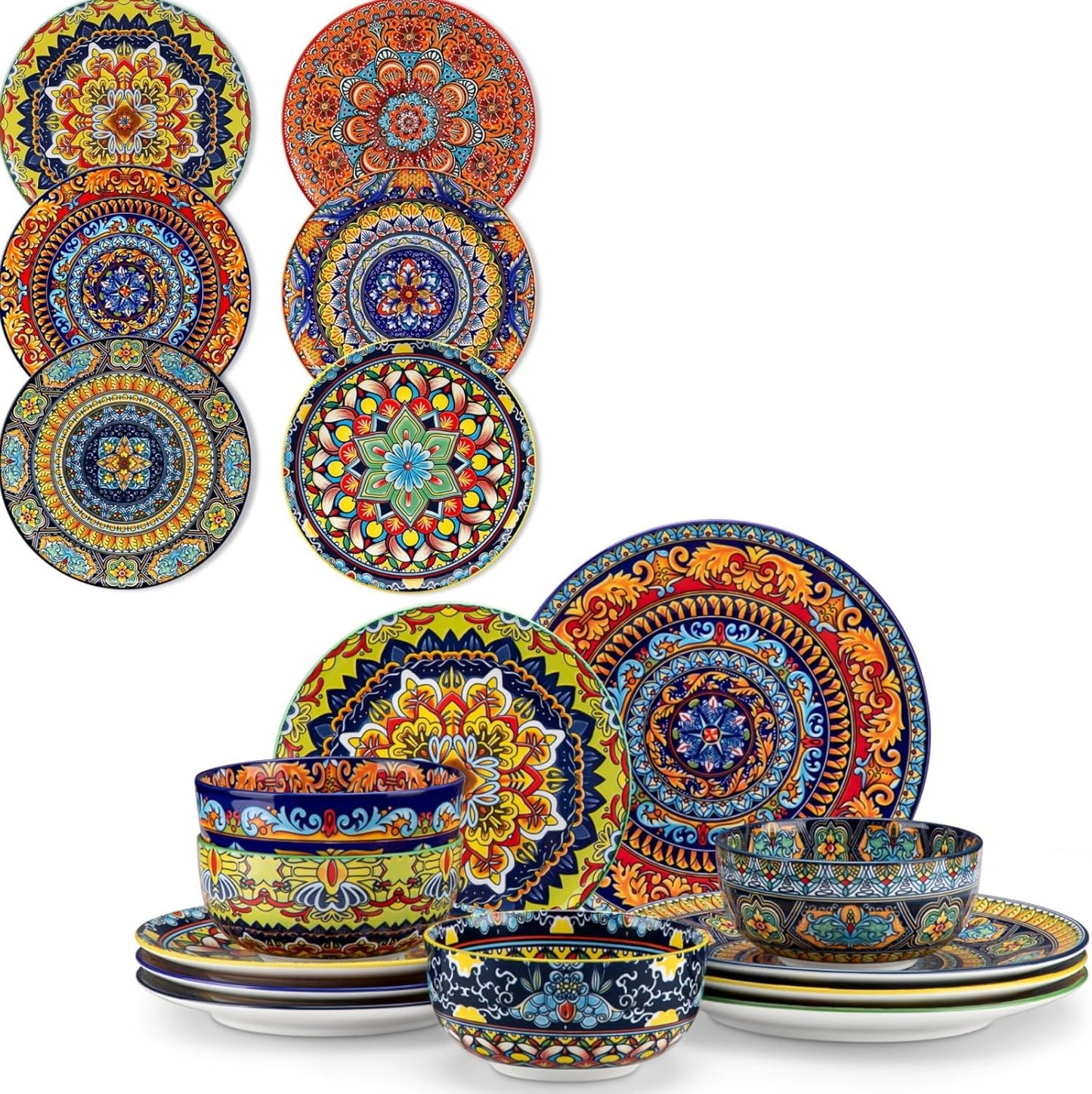 Set 12 Pzas Vajilla Porcelana para 4 con Platos Postre