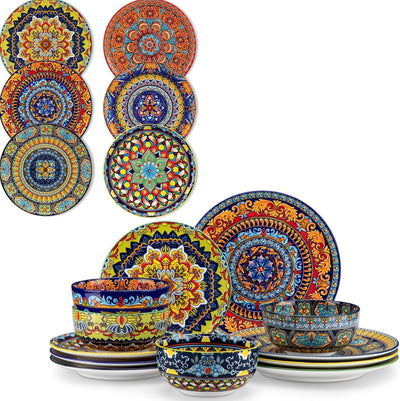 Set 12 Pzas Vajilla Porcelana para 4 con Platos Postre