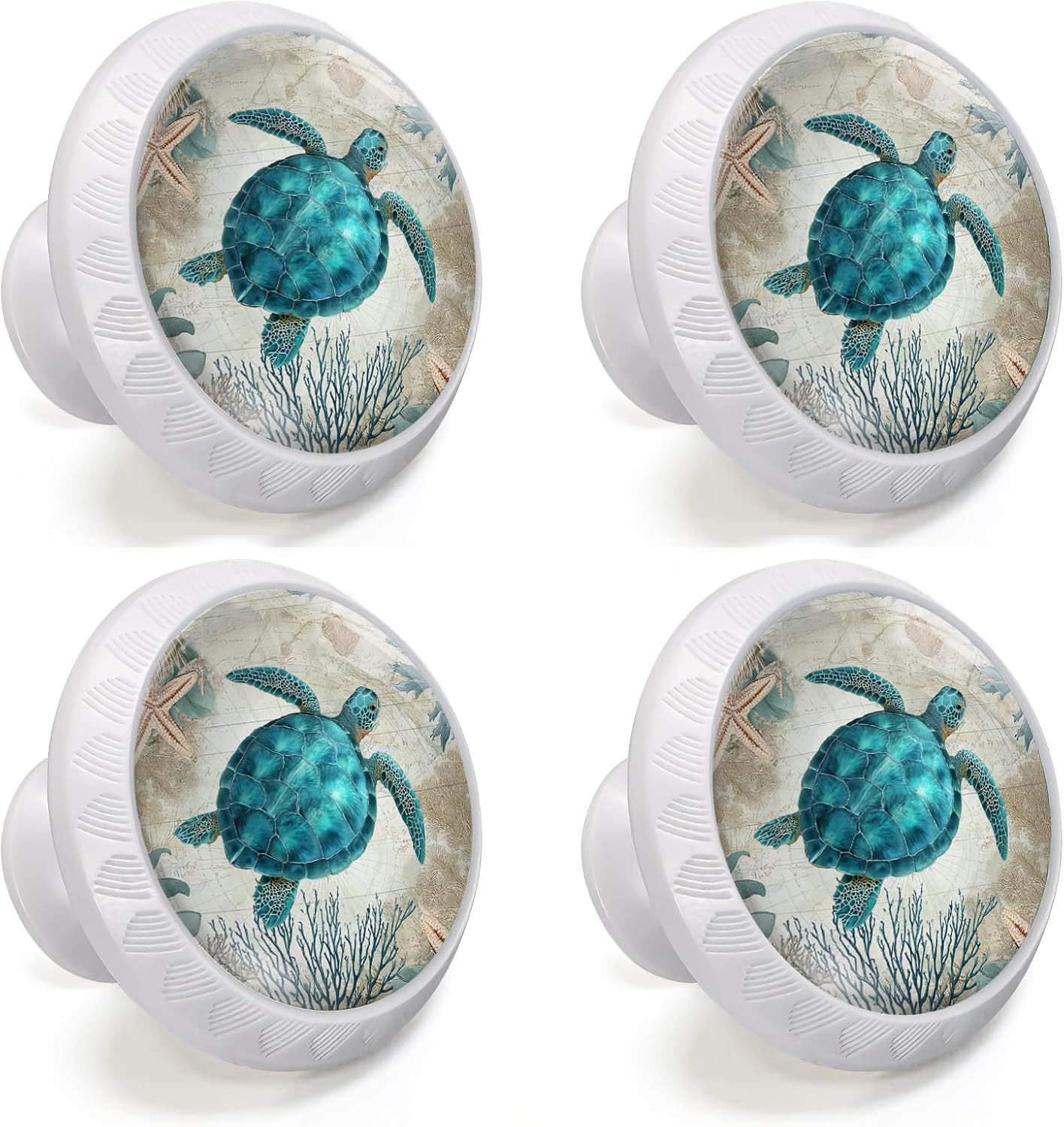 4 Pomos Tocador Turquesa Vintage para Cajones y Puertas