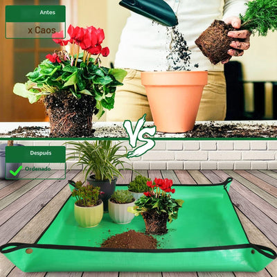 Tapete trasplante 27x27pulg impermeable plegable jardinería