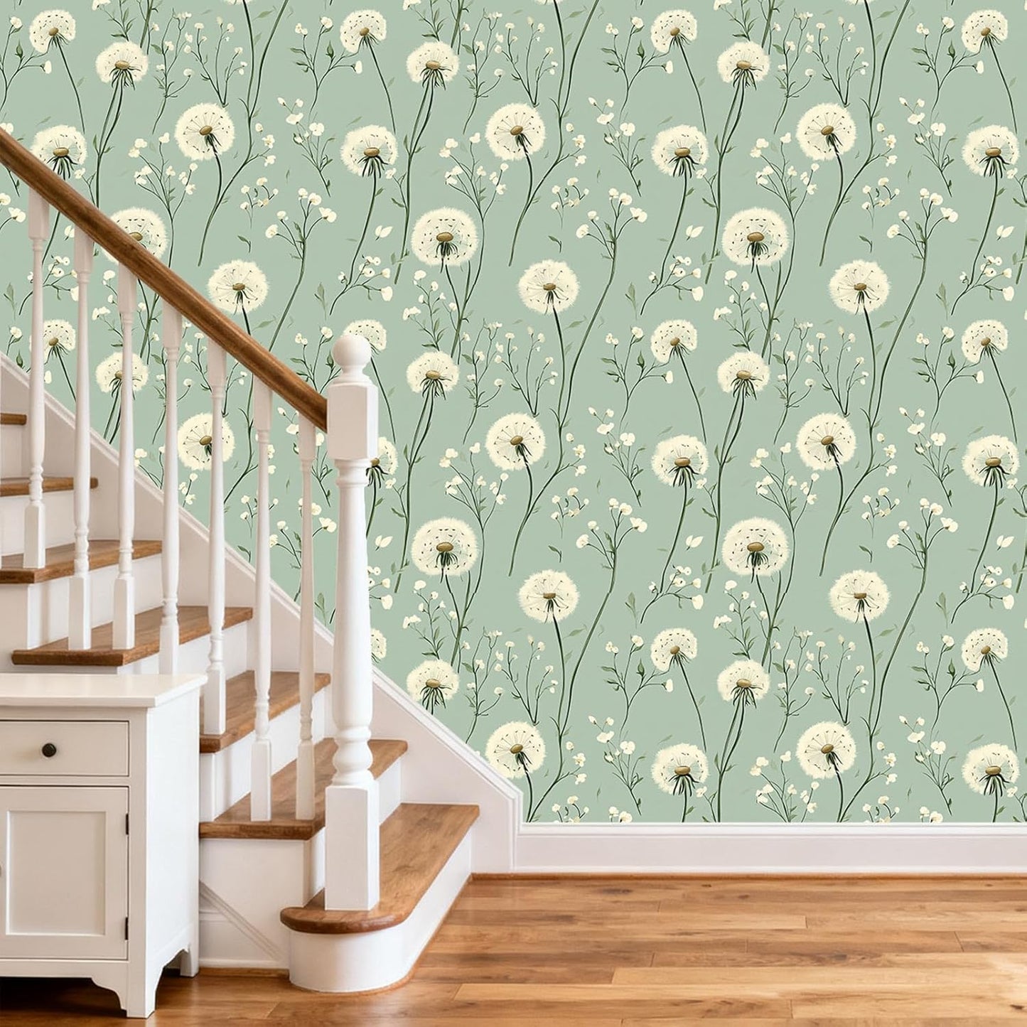 Papel tapiz floral botánico autoadhesivo para dormitorio