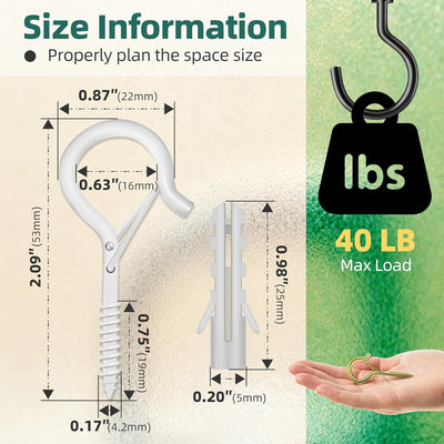 20 Ganchos Q-Hanger Con Hebilla Seguridad Para Colgar Luces