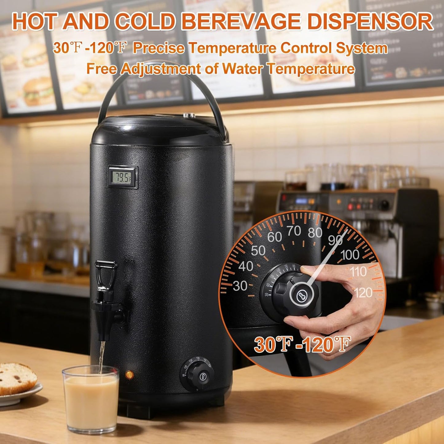 Dispensador bebidas acero inox 12L térmico con calentamiento