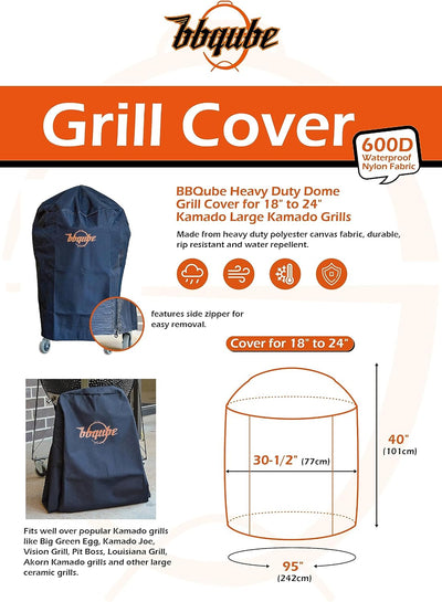 Cubierta 900D para parrilla Kamado Big Green Egg 24pulg y similares