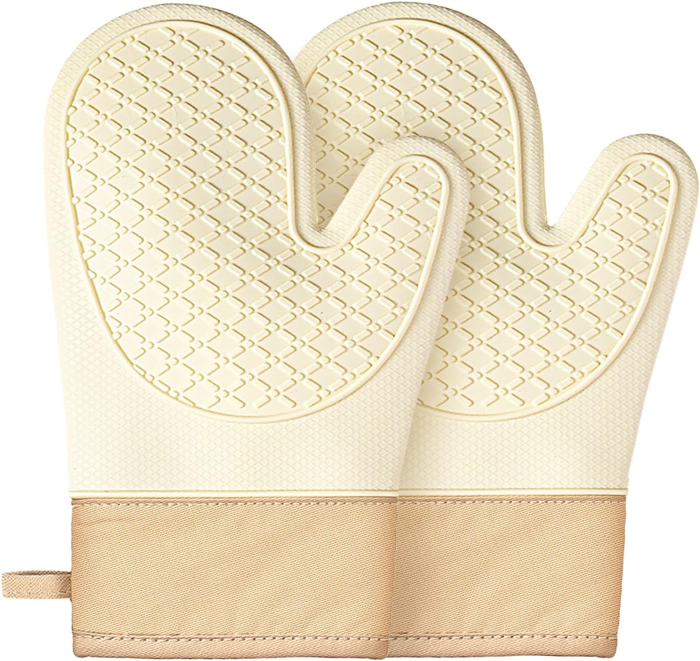 Guantes de horno de silicona impermeables con forro de algodón grueso