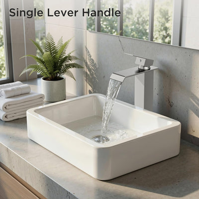 Grifo baño alto níquel cepillado un solo mango drenaje desplegable
