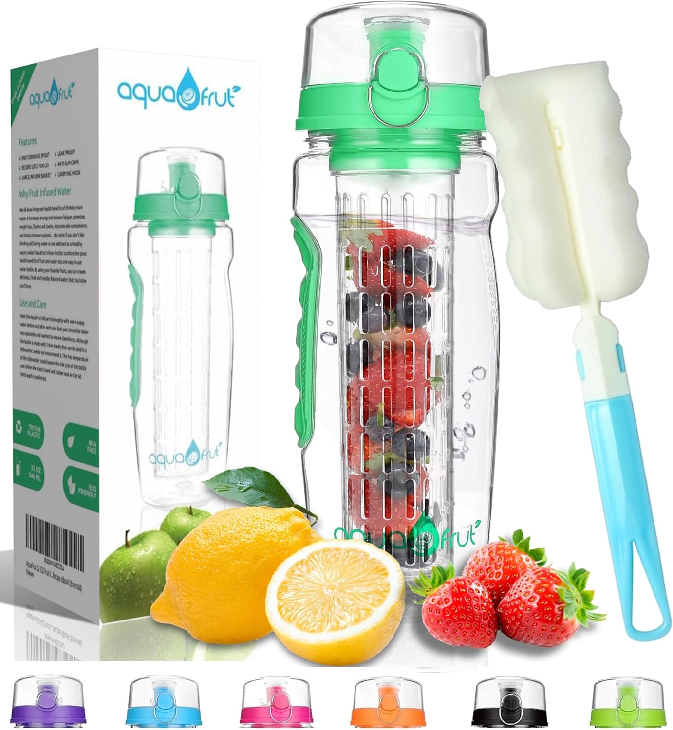 Botella de agua con infusor sin BPA de Tritán duradero