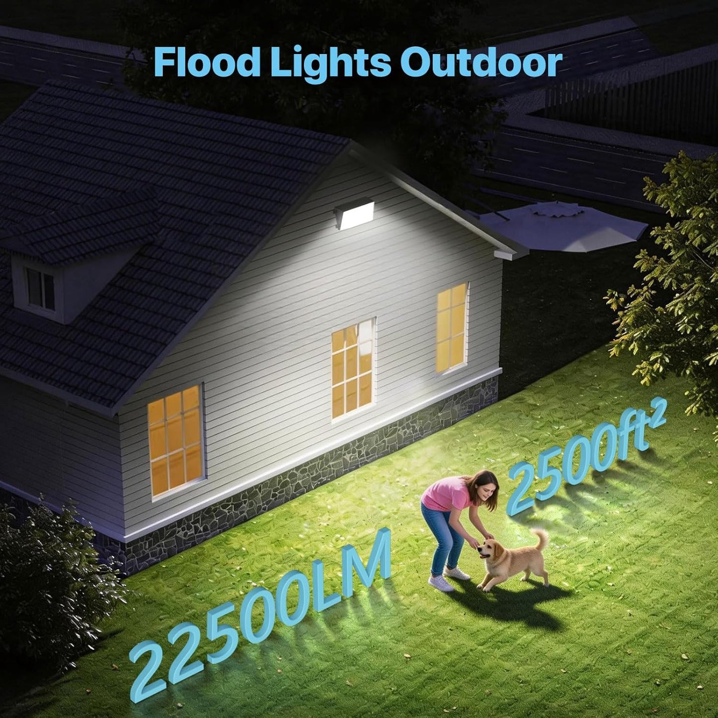 Luces LED pared 150W 5000K 120V para granero exterior 2 paquetes