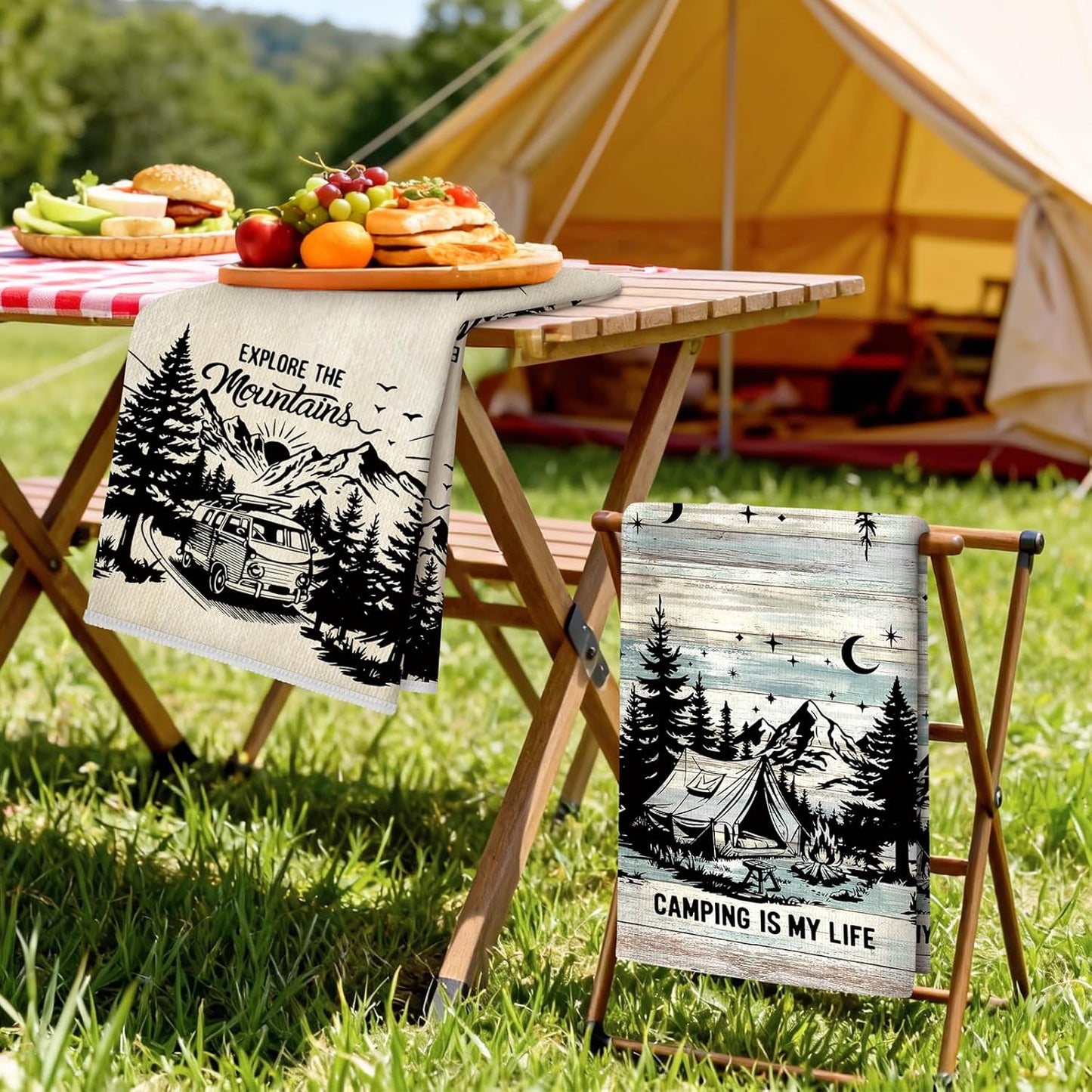 Set 2 Toallas cocina algodón absorbentes para camping