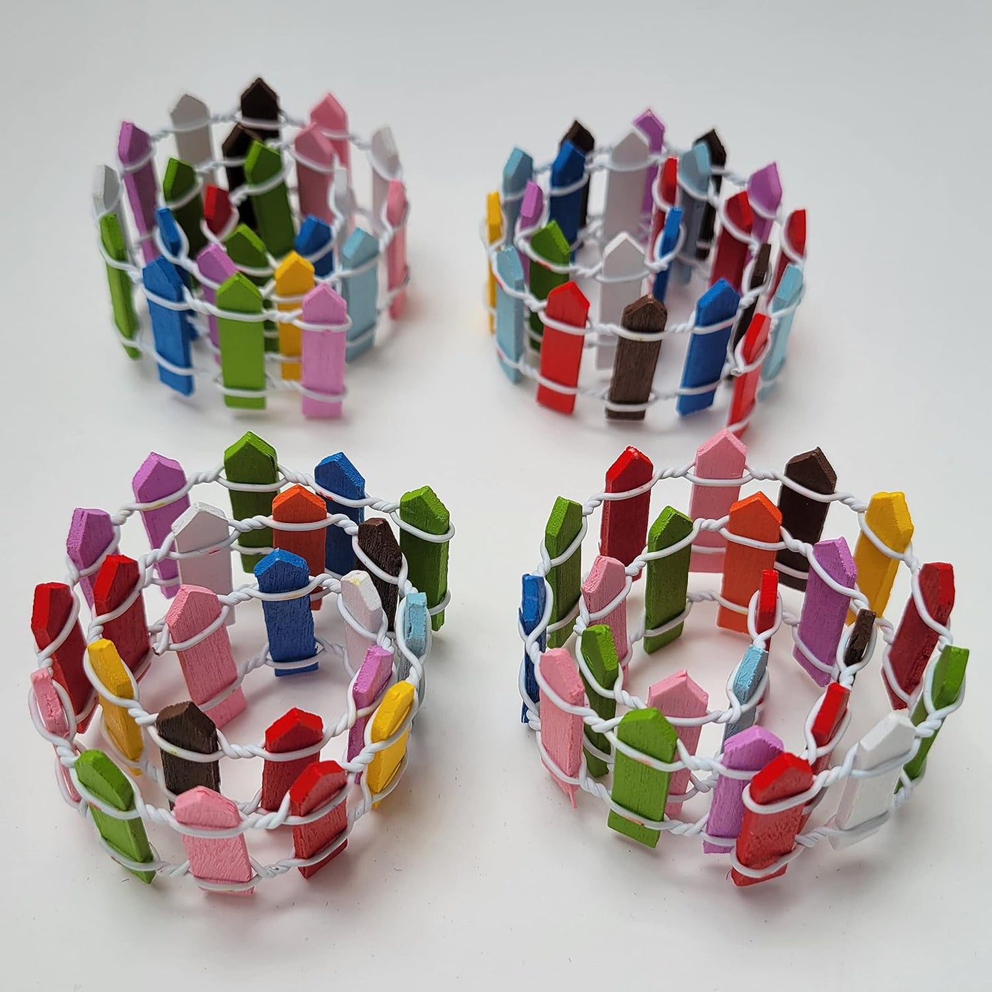 Valla jardín hadas 45pulg madera arco iris 4 secciones