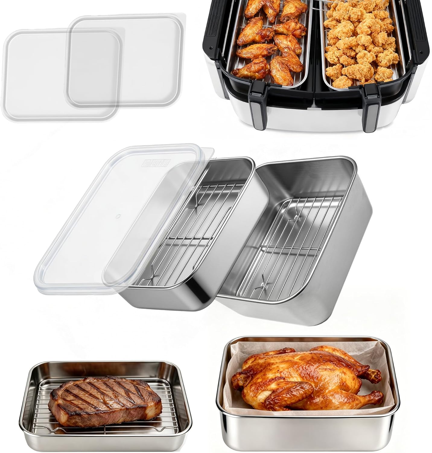 6 Pzas Sartén Acero Inox Comp Ninja AF400EU Sin BPA