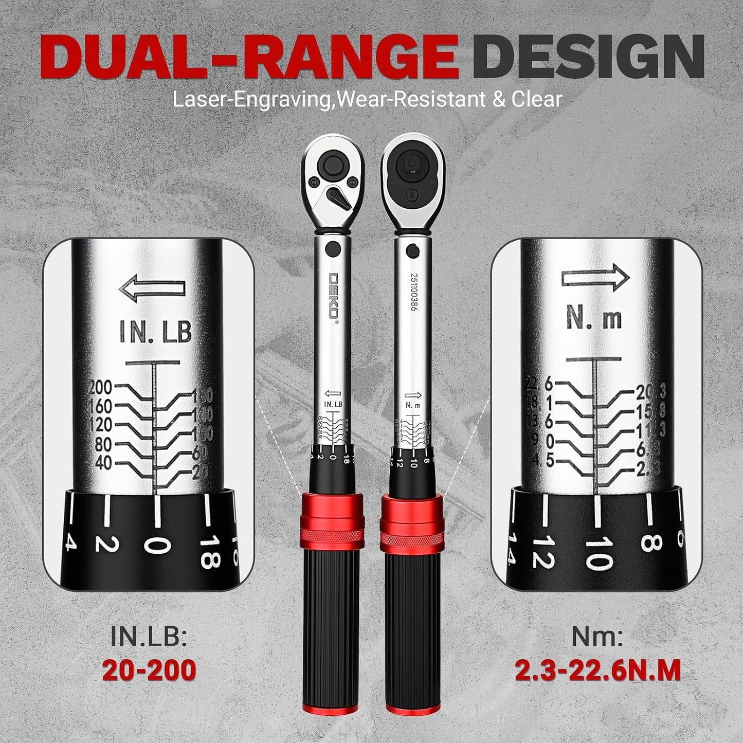Set 26 llaves dinamométricas bicicleta 1/4pulg 20-200IN.LB