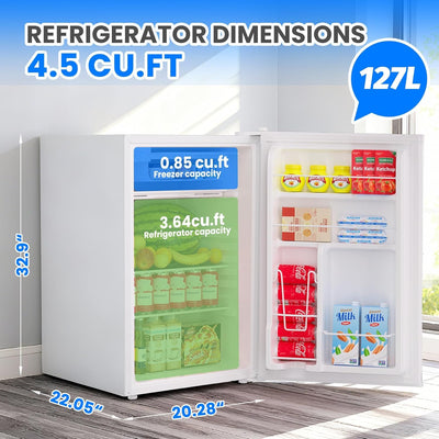 Refrigerador compacto 127L con congelador y puerta reversible