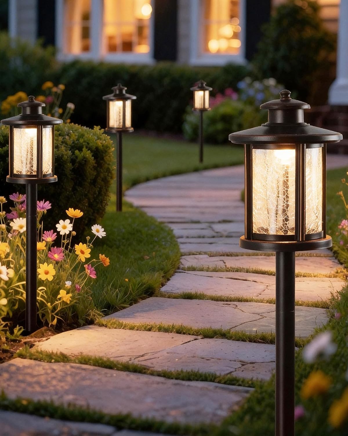 Luz LED aluminio impermeable 12V 155lm 3000K para jardín set 4