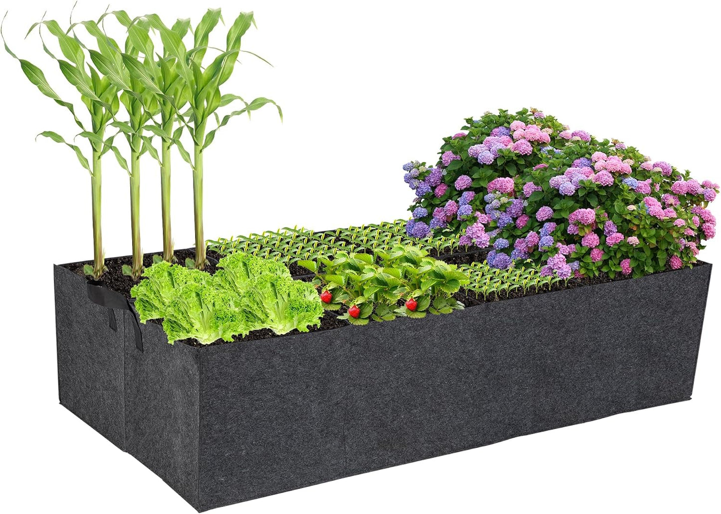 Camas jardín elevadas tela 4x2x1ft con asas para verduras