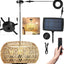 Candelabro solar 4 luces ratán control remoto doble potencia USB