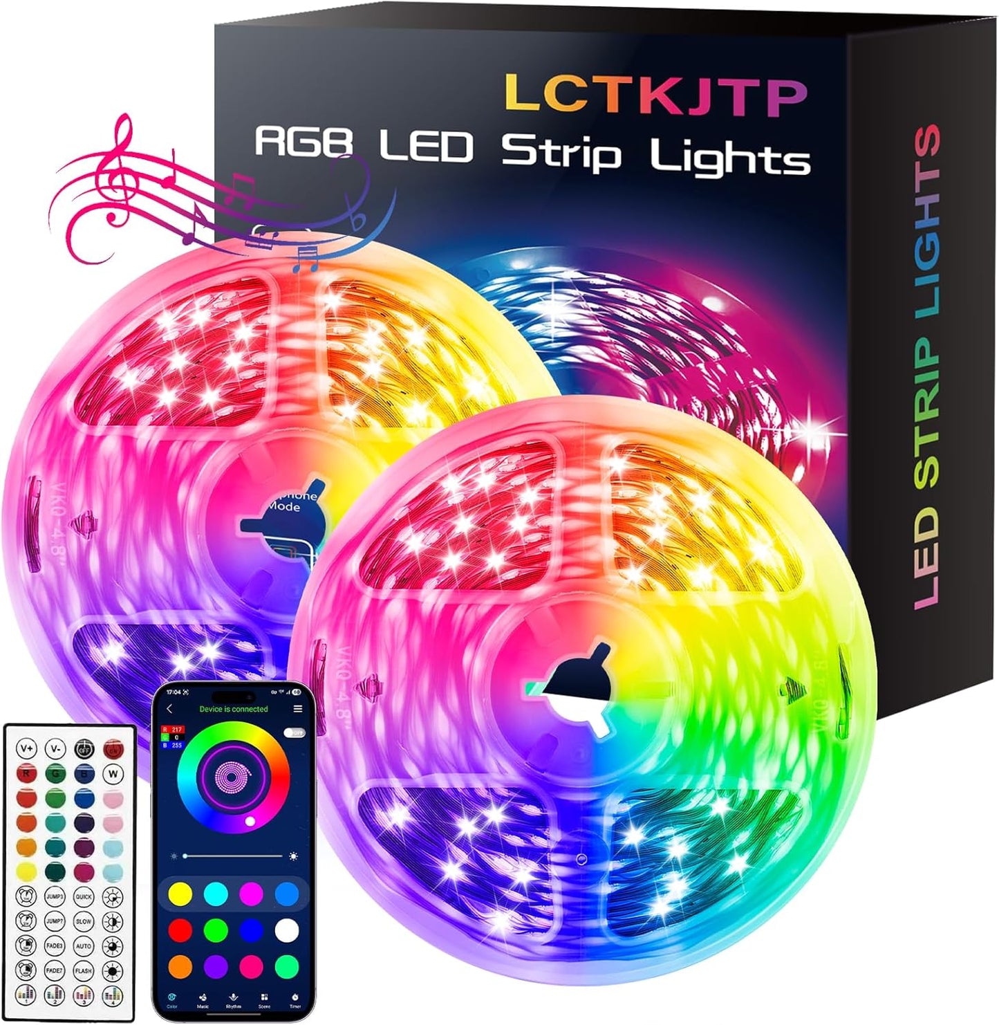 Tira luces LED RGB con app control remoto 130pies