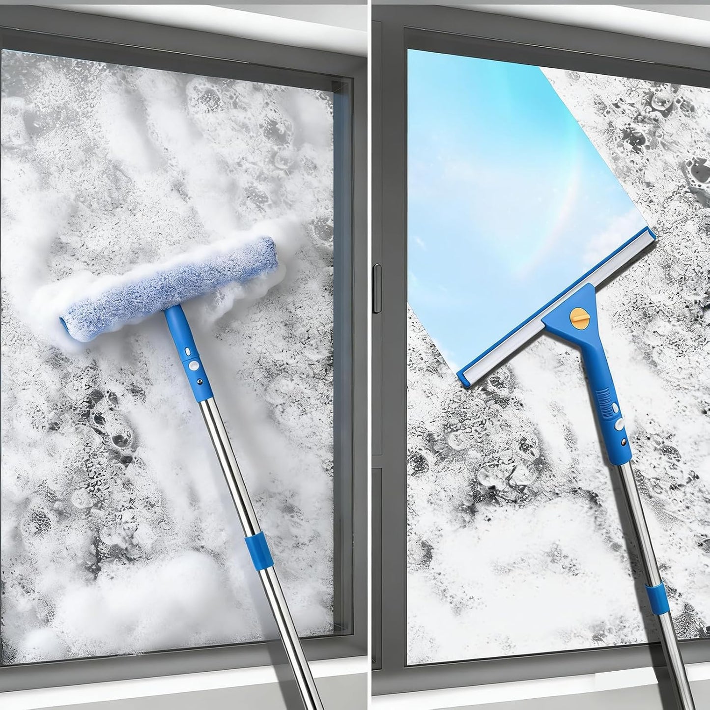 Kit limpieza ventanas 2en1 poste 122pulg vidrio alto
