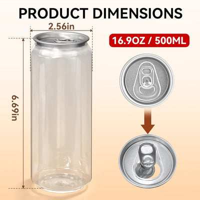 100 Botellas Plástico Jugo Tapas Latas Vacías 16.9oz