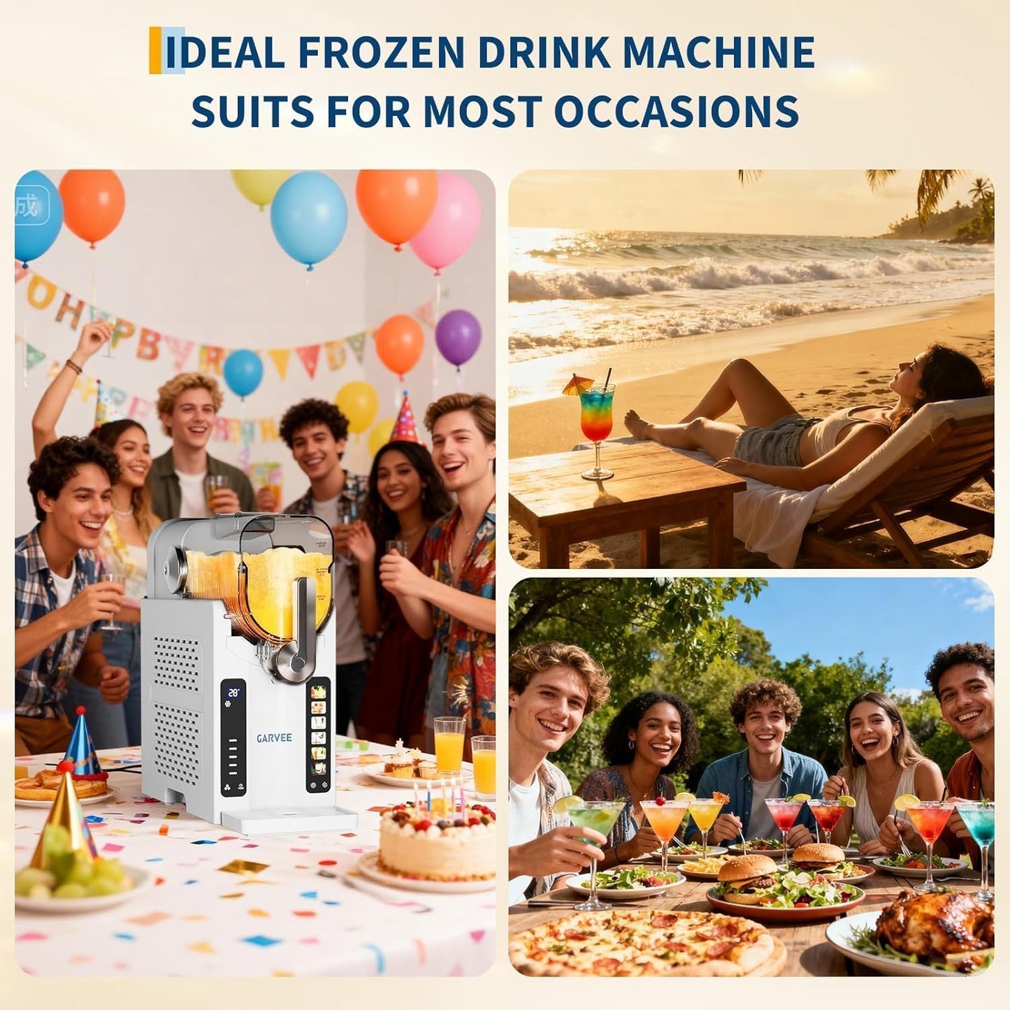 Máquina granizados hogar 70oz 6 modos LED blanco