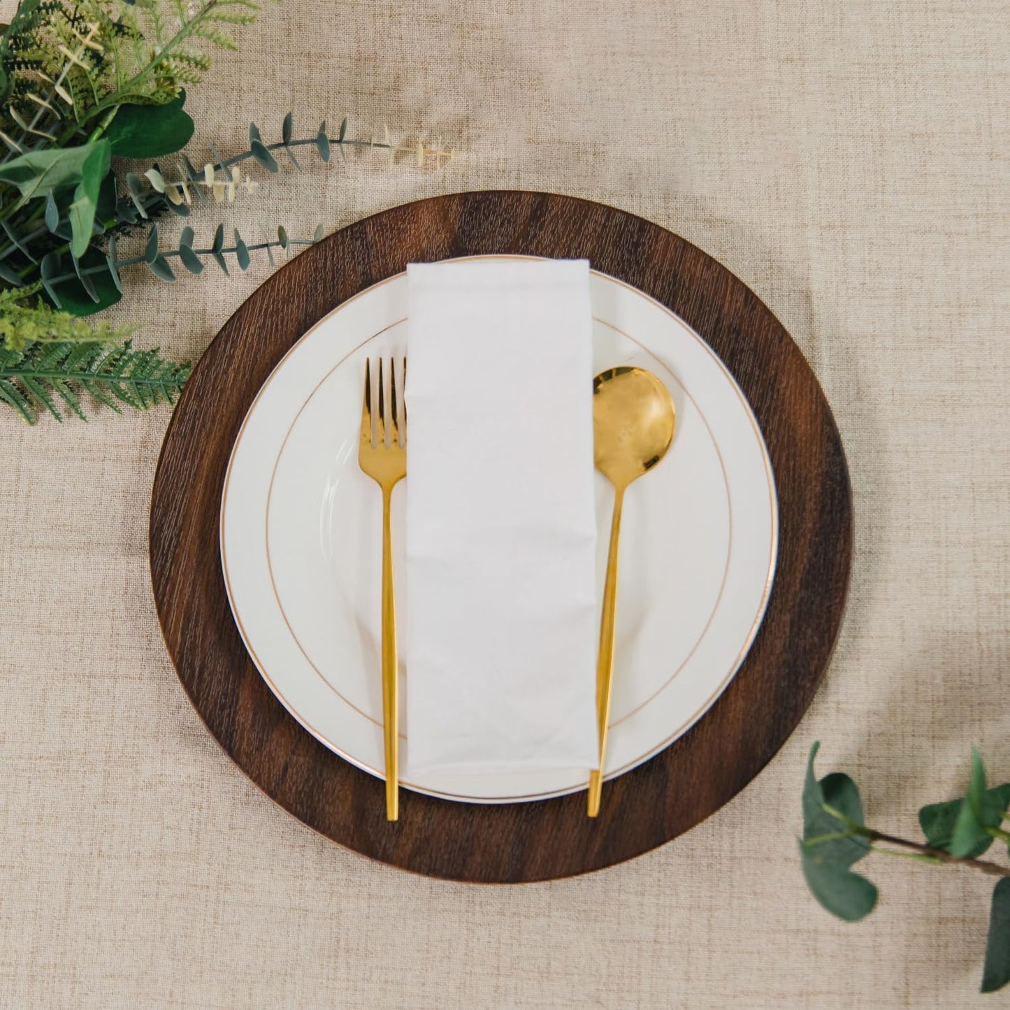 20 Cargadores Platos 13pulg Madera Sintética Rústicos