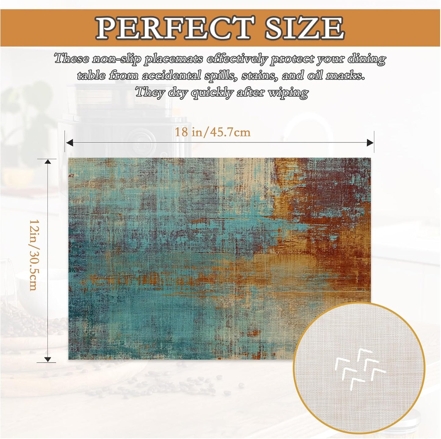 Set 6 Placemats 12x18 pulg resistente al calor