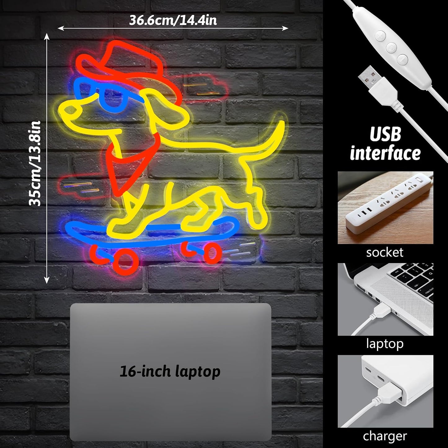 Signo Led perro neon para decorar paredes y fiestas