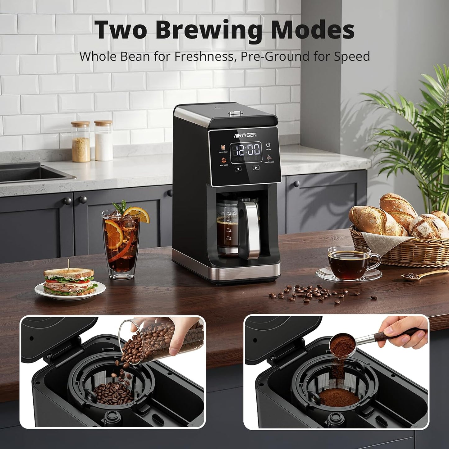 Cafetera Grind & Brew con molinillo integrado 5 tazas