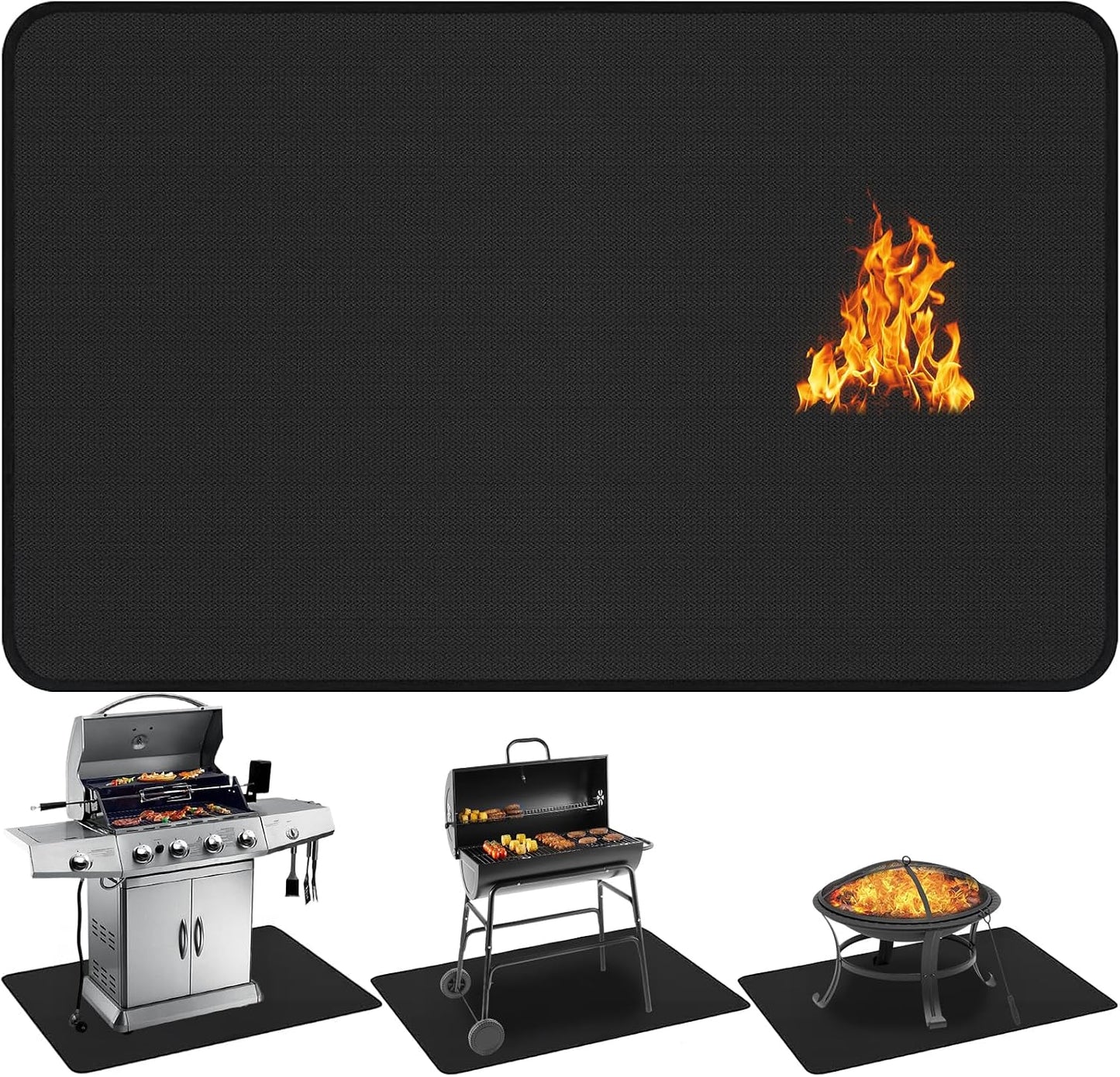 Tapete parrilla al aire libre 60x40pulg doble cara impermeable