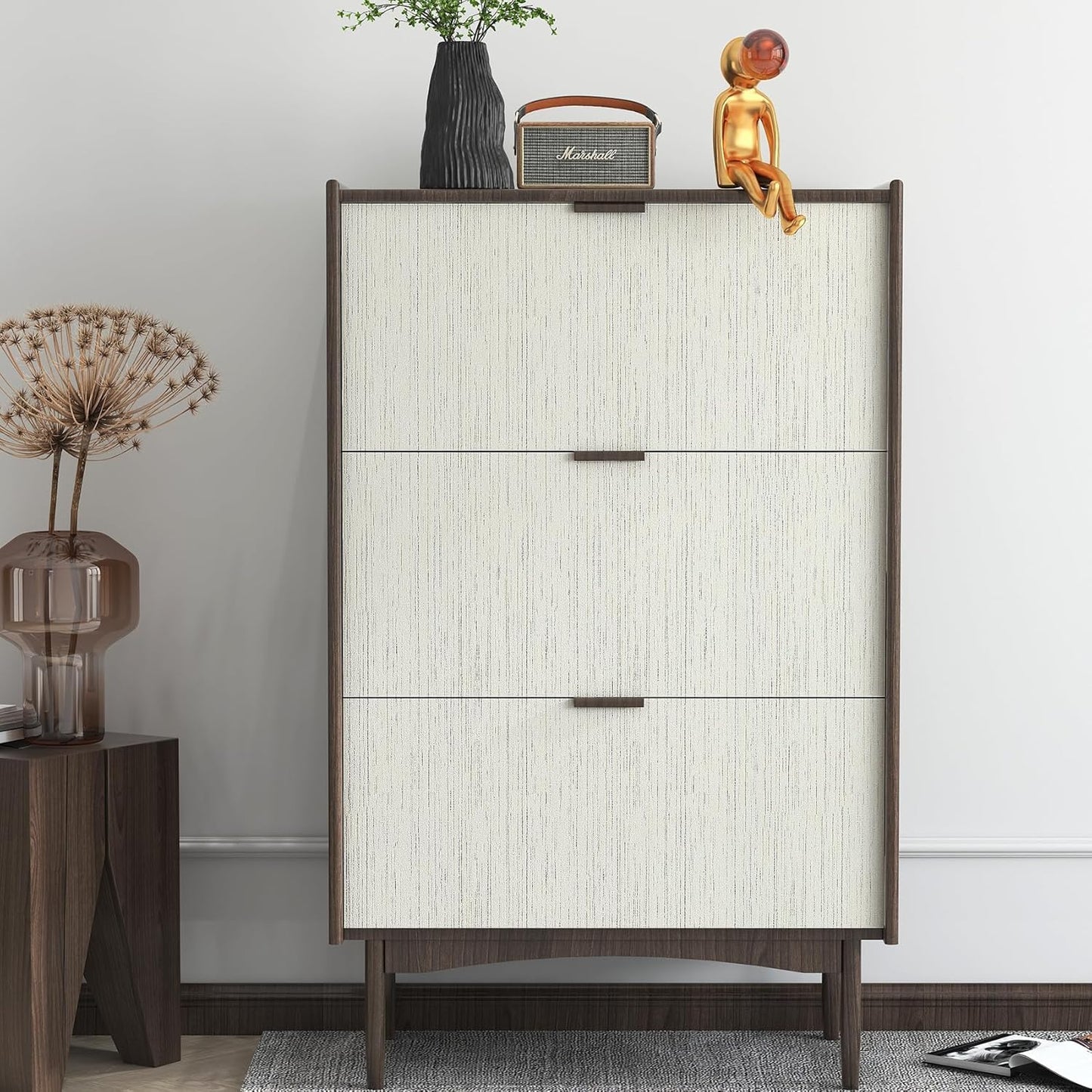 Papel tapiz tela hierba 15.8x197pulg beige neutro autoadhesivo