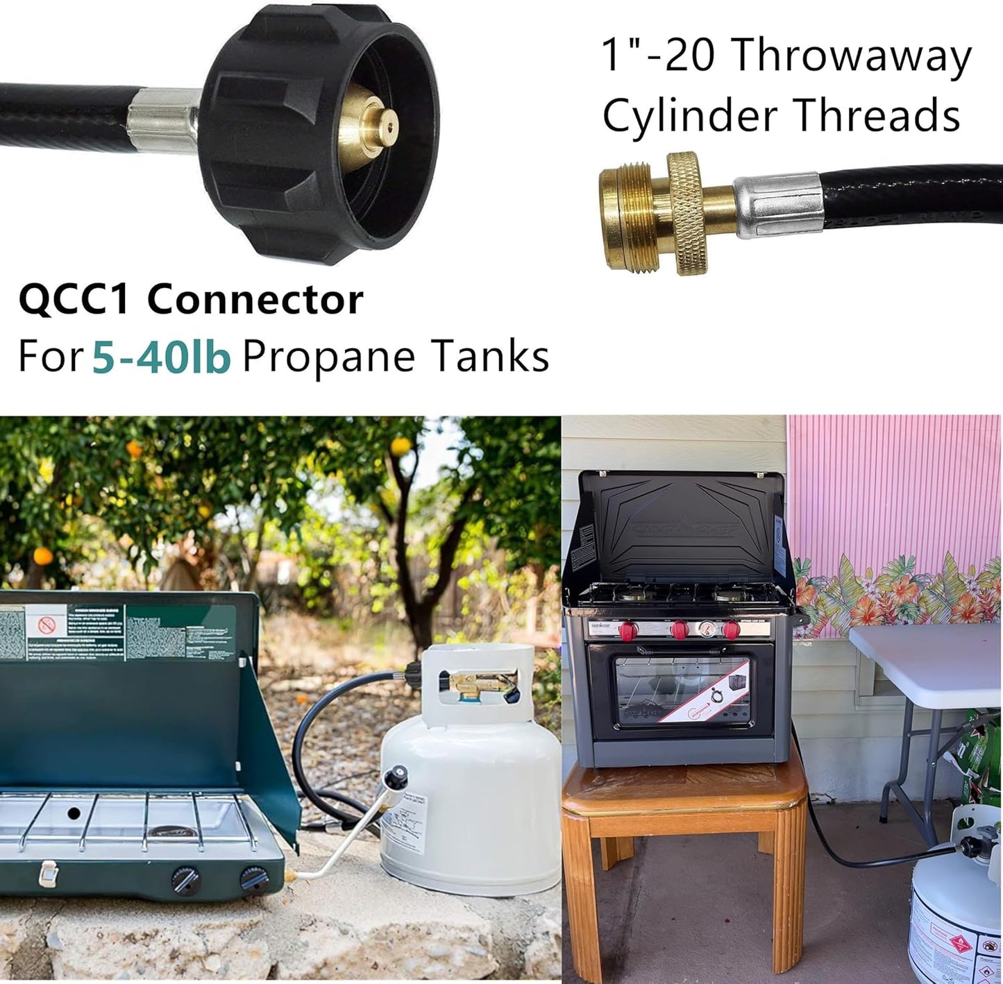 Adaptador tanque propano manguera CSA tipo QCC1