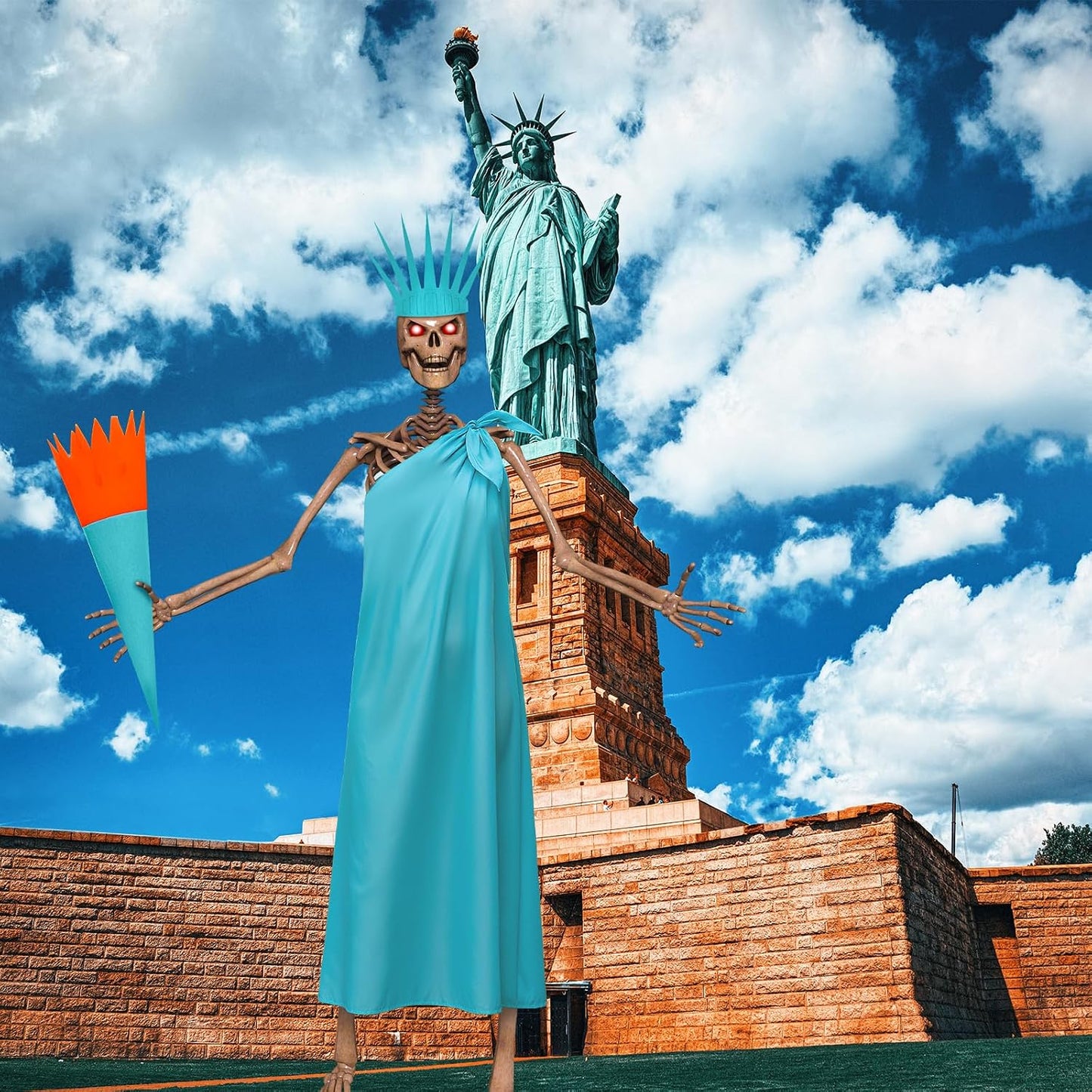 Juego 3 Pzas Esqueleto Estatua Libertad 12ft