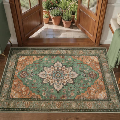 Alfombra puerta interior vintage antideslizante 2x3