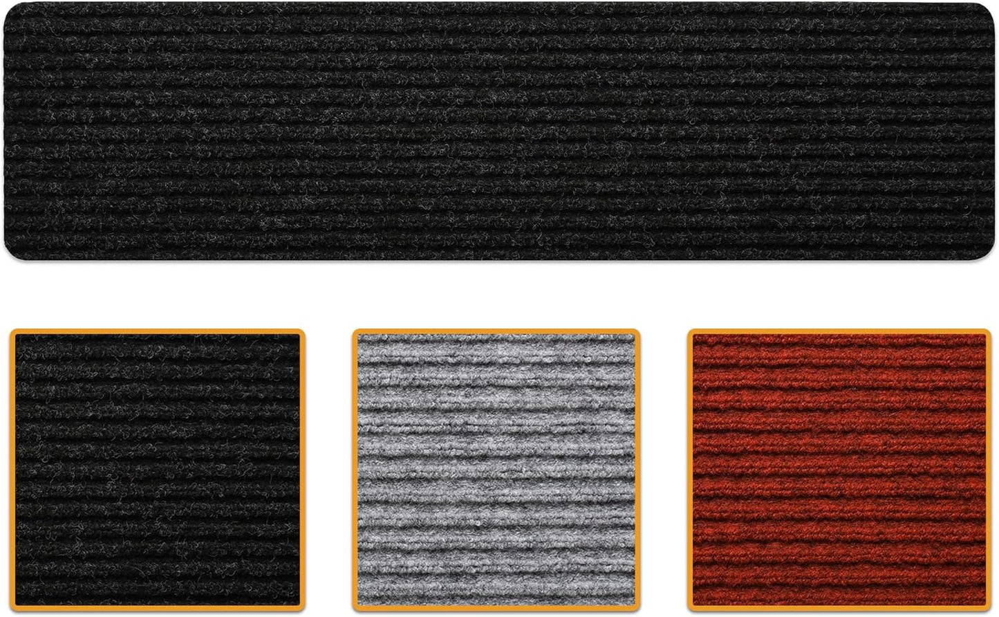 Peldaños antideslizantes madera 7x30pulg set 7 negros