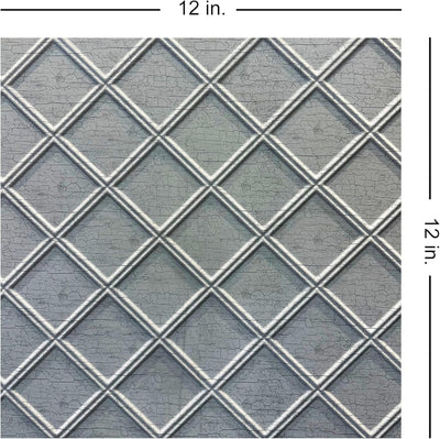 Paneles PVC rombos salpicaduras blanco envejecido 12x12pulg