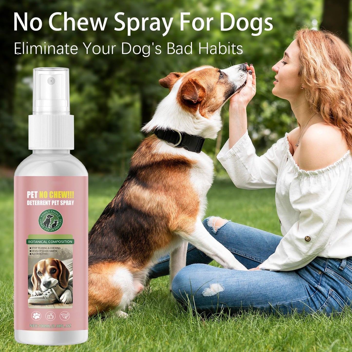 Spray manzana amarga para perros sin alcohol color rosa