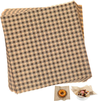 100 Hojas Papel Encerado 7x7pulg para Sándwiches y Hamburguesas