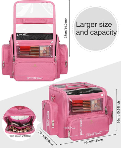 Bolsa brochas maquillaje transparente con tapa viaje