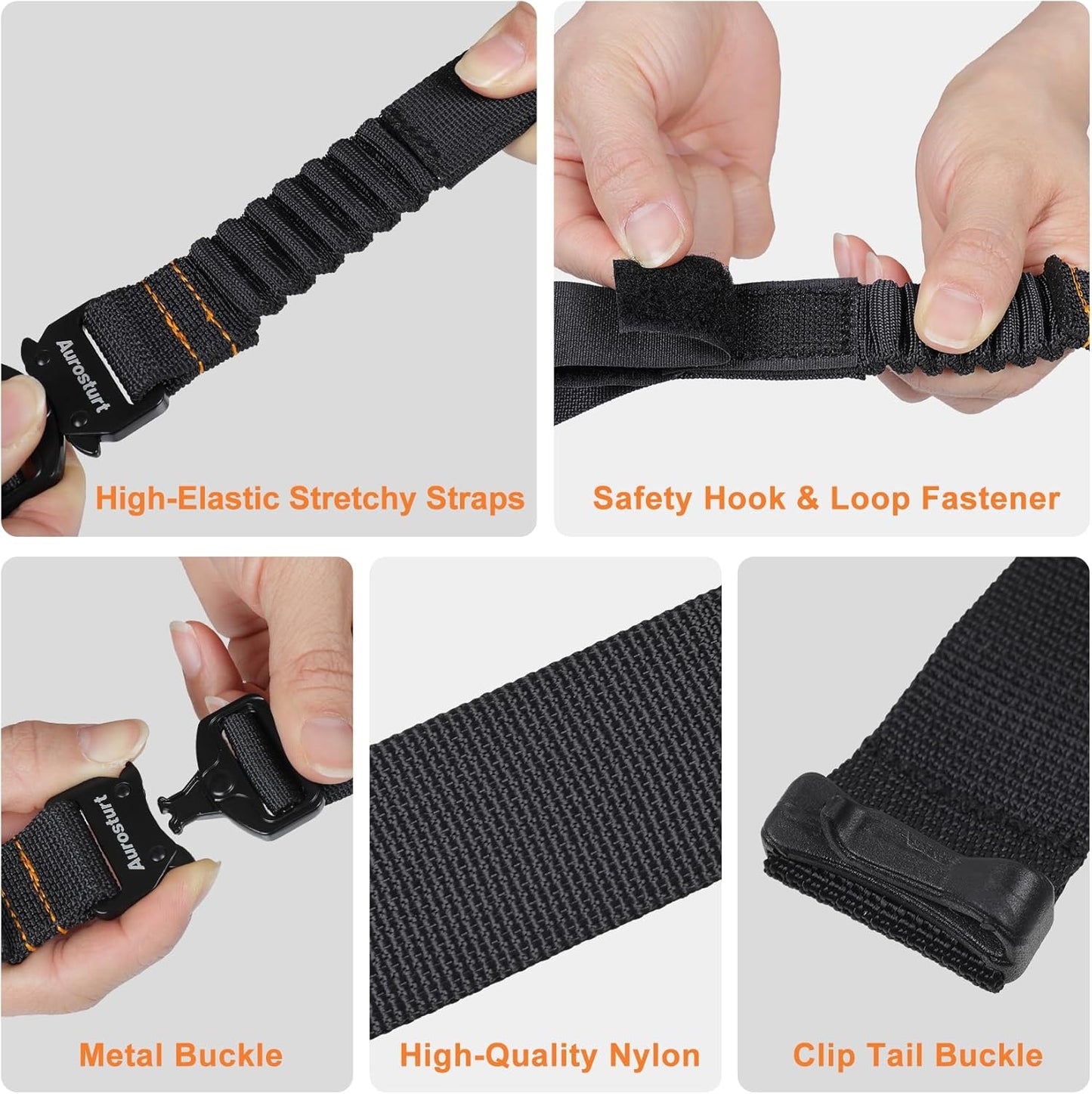 2 Correas de equipaje nailon ajustable con hebilla metal