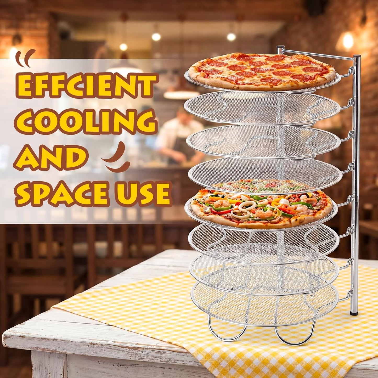 Estante pizza 8 niveles aluminio flexible